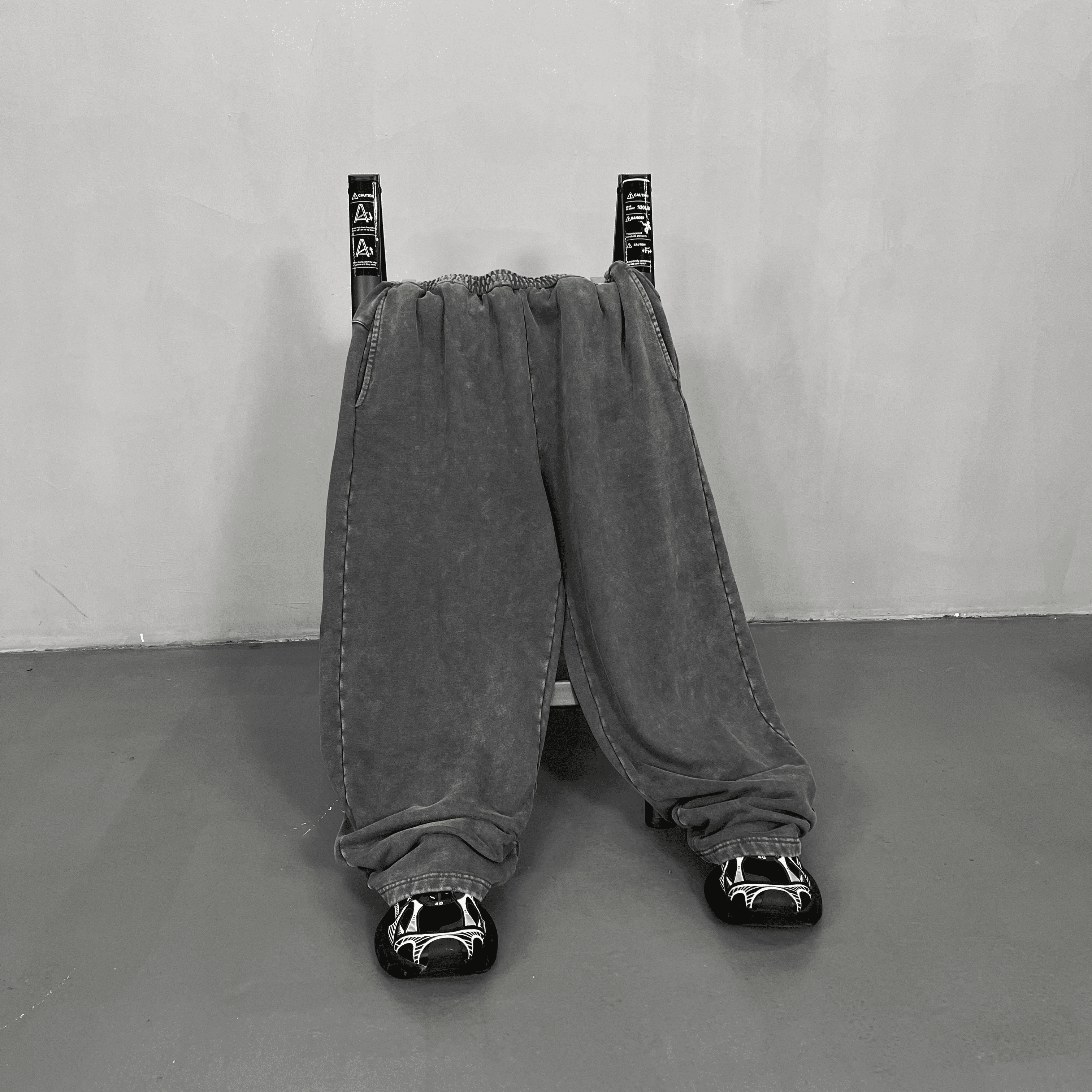 440G Factory Wholesale Custom Logo Printing Retro Sweat Pants French Terry Heavy Weight Jogging Wide Leg Acid Washed Sweatpants