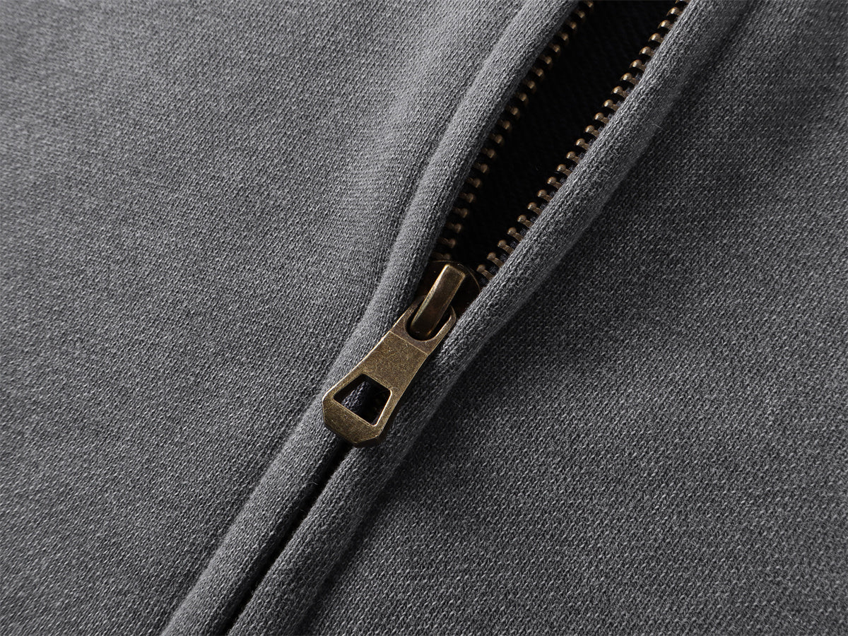 Retro Zipper Vest Men's Street Sleeveless Sweatshirt Fading Pickled Sweatshirt
