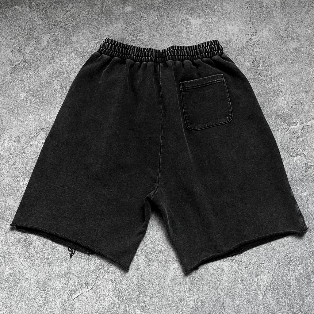 2026 New Popular Cotton Shorts Wasteland Style Vintage Wash Distressed Ripped Raw Edge Custom  Knee-Length Pants