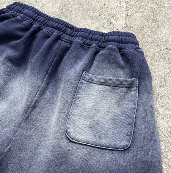 OEM Summer Vintage Casual Breathable Terry Spray-dye Washed Lightly Brushed Short Sleeves Shorts Couple Loose Suit 2 Pieces Rew Cut