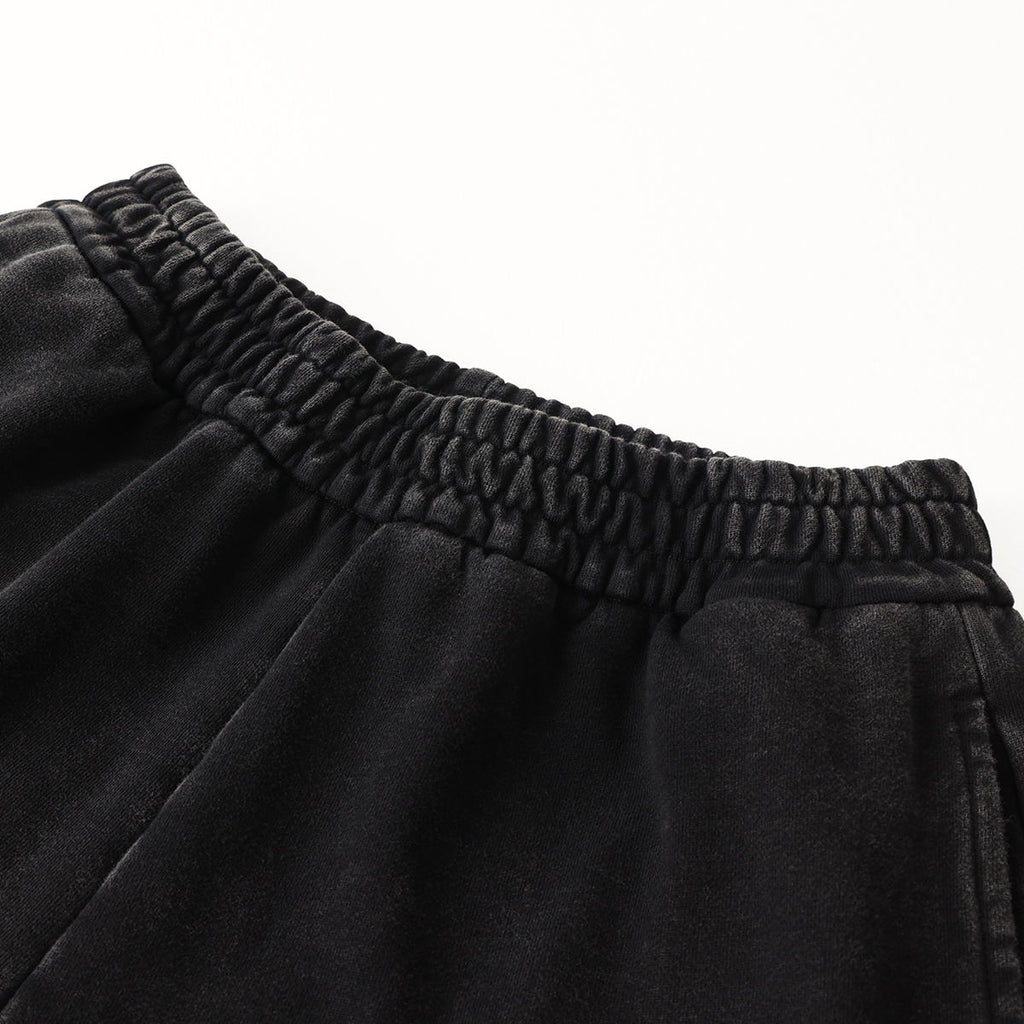 440G Factory Wholesale Custom Logo Printing Retro Sweat Pants French Terry Heavy Weight Jogging Wide Leg Acid Washed Sweatpants