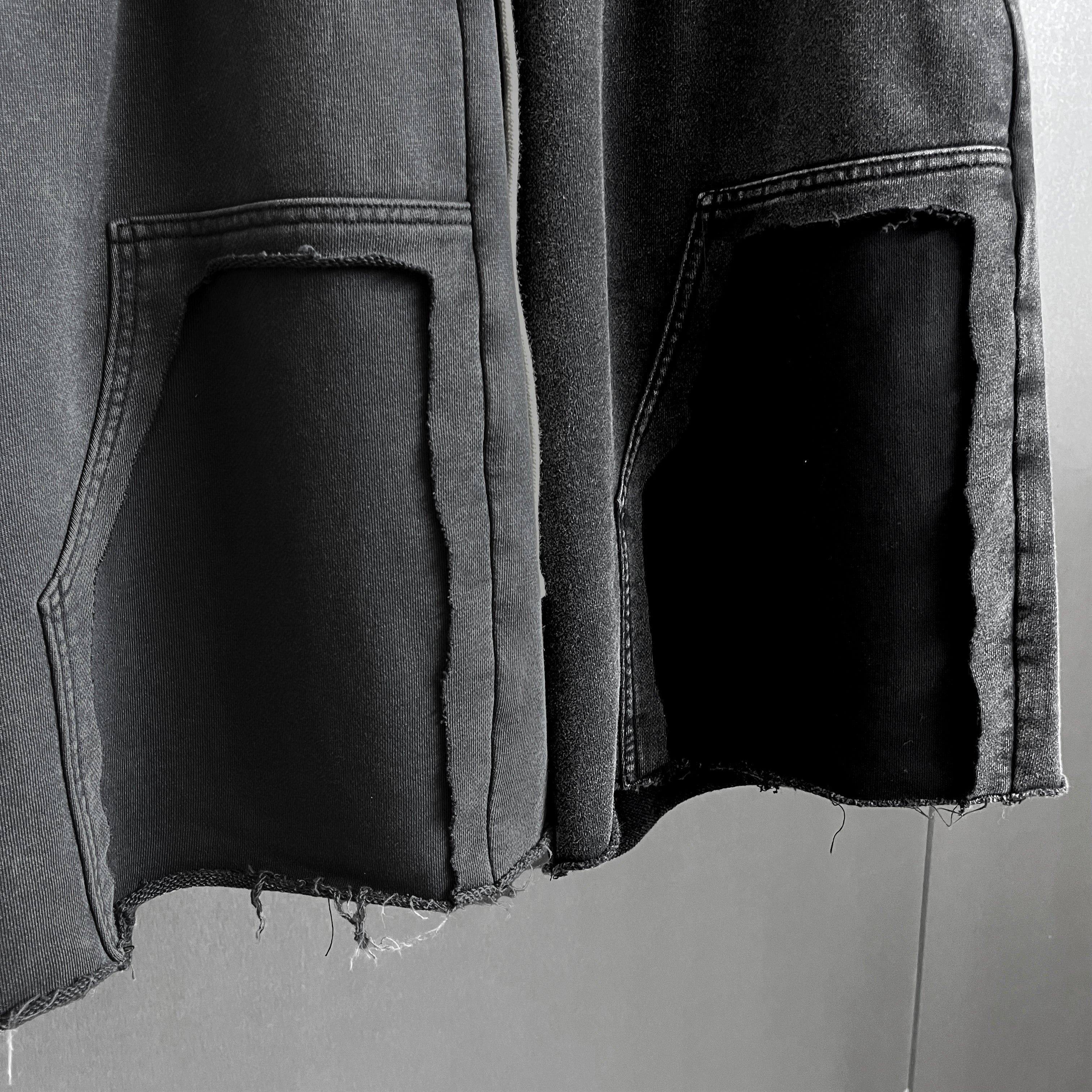 2026 New Popular Cotton Shorts Wasteland Style Vintage Wash Distressed Ripped Raw Edge Custom  Knee-Length Pants