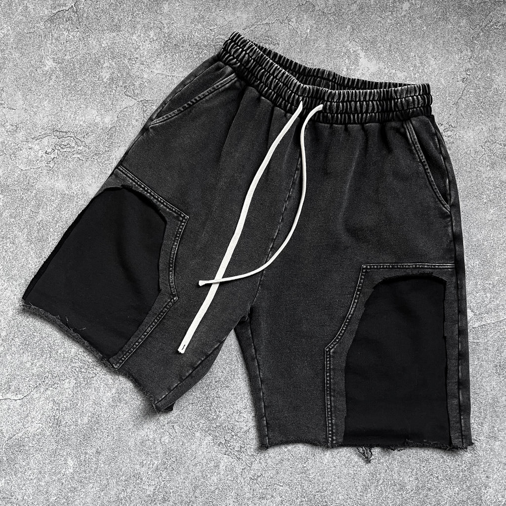 2026 New Popular Cotton Shorts Wasteland Style Vintage Wash Distressed Ripped Raw Edge Custom  Knee-Length Pants