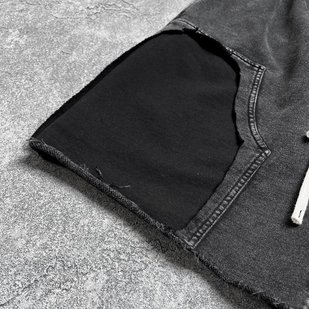 2026 New Popular Cotton Shorts Wasteland Style Vintage Wash Distressed Ripped Raw Edge Custom  Knee-Length Pants