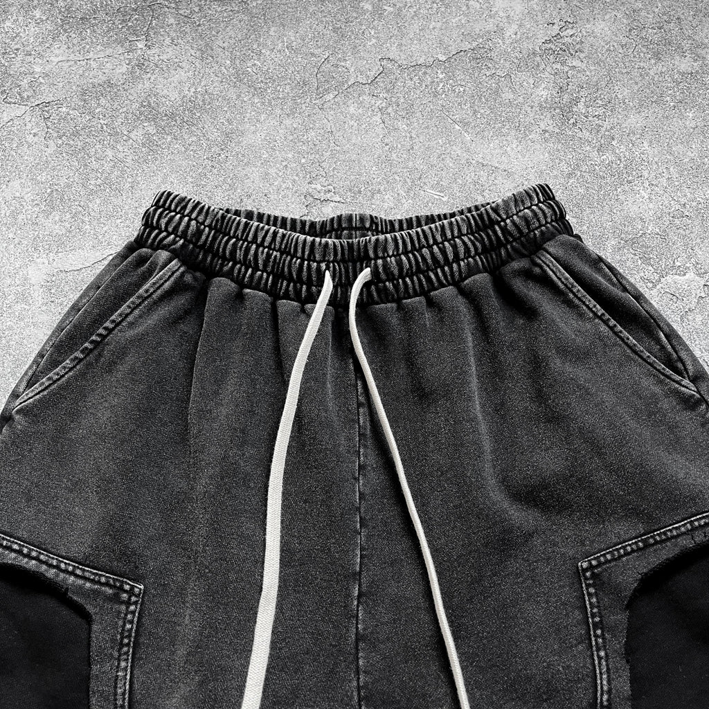 2026 New Popular Cotton Shorts Wasteland Style Vintage Wash Distressed Ripped Raw Edge Custom  Knee-Length Pants